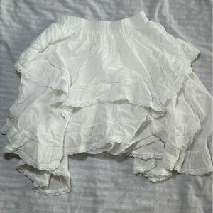 Elegant White Ruffled Skirt